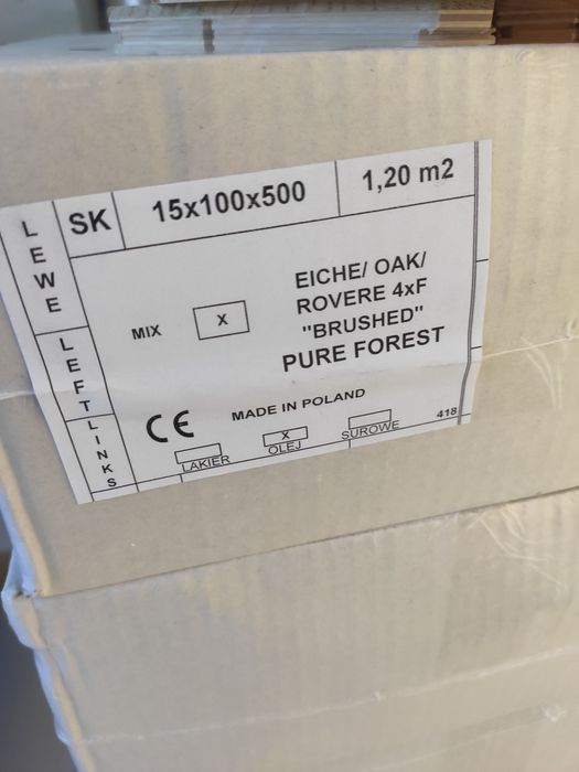 Parkiet Kaczkan 15x100x500 Pure Forest olej - deski LEWE