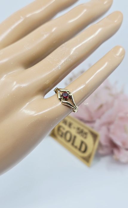 Złoty pierścionek z oczkiem próba 585 14k Używane