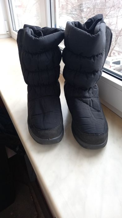 Черевики Сапоги дутыши черные 24-24,5