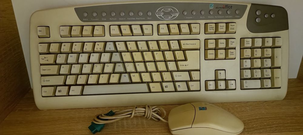 Retro Zestaw: Klawiatura Key World Office + Mysz Kulkowa A4Tech (PS/2)