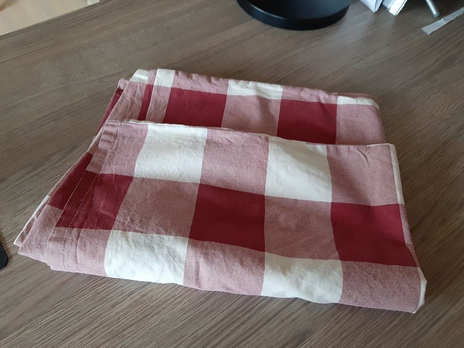 Poszewki kwadraty czerwone zestaw poduszka pościel prl vintage kolekcj