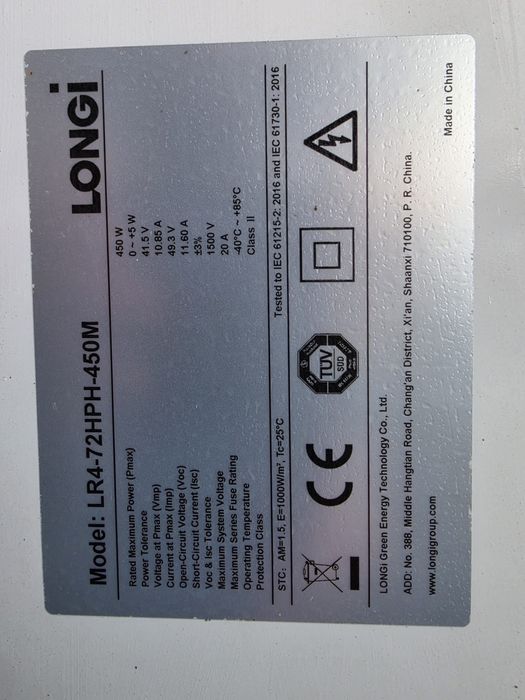 3 Painéis Solares Fotovoltaicos LONGi 450W – 1,35 kW