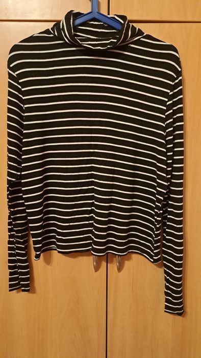 Golf w paski r.Xl czarny  H&M wiskoza