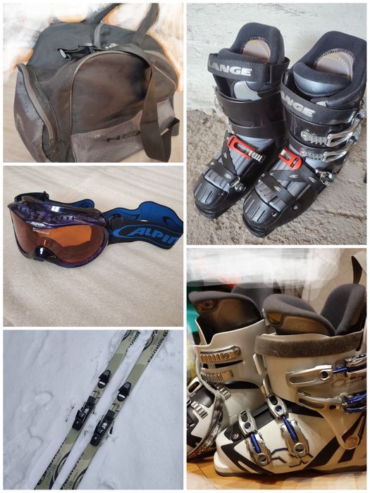 Комплект чоботи  ботинки  лижі 165 см маска сумка