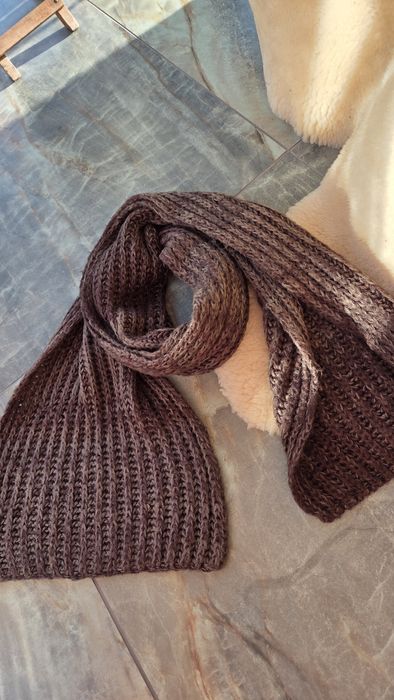 Szal 2 metry modna czekolada