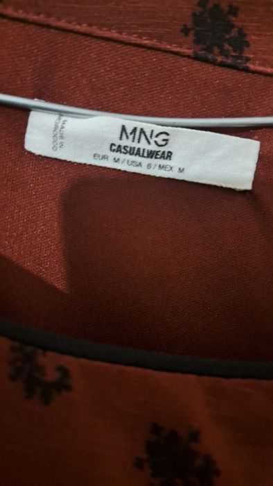 Vestido Curto • Padrão Bordeaux • Mango | M