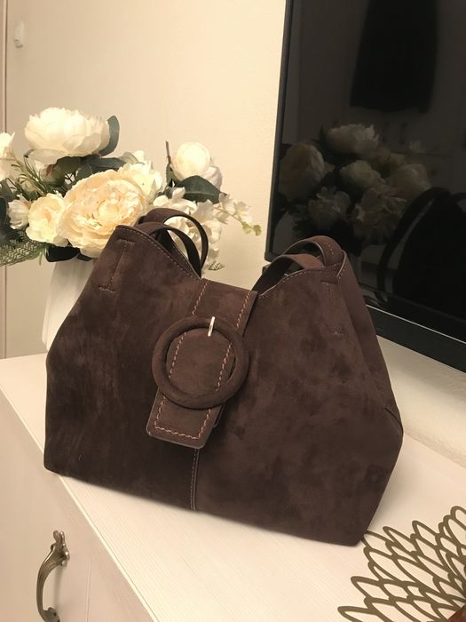 Сумка замшева коричнева