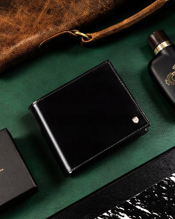 duży, skórzany portfel męski bez zapięcia - rovicky