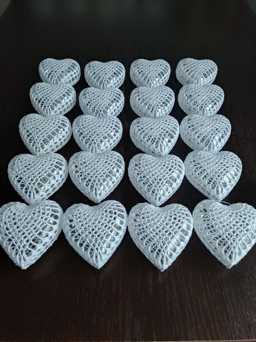 Serca szydelkowe zawieszki