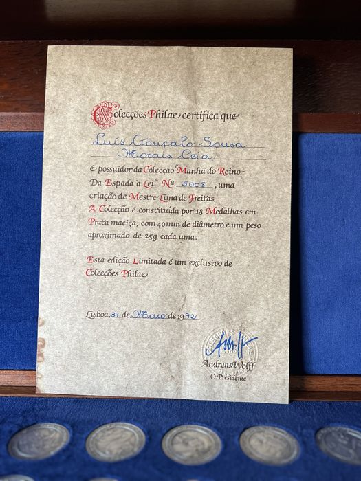 Coleção completa e rara de 18 medalhas em PRATA MACIÇA