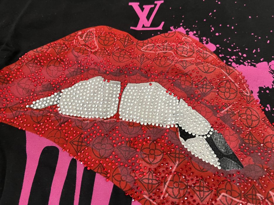 NOWA damska koszulka Louis Vuitton t-shirt LV L XL usta