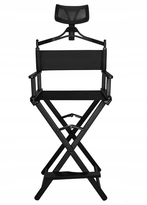 PROFESJONALNE KRZESŁO do MAKIJAŻU Make-Up Wizażu Składane + Zagłówek