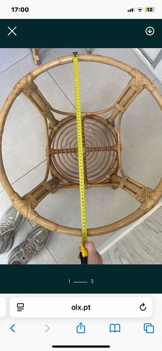 “mesa”  de vidro e rattan natural só estrutura
