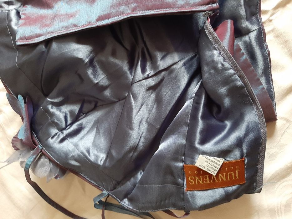 Suknia satynowa, długa, gorset