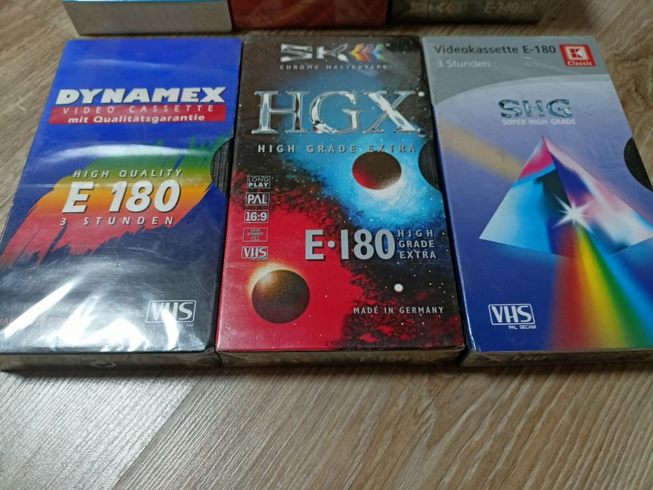 Nowe zafoliowane kasety VHS 3x 180 i 6x 240