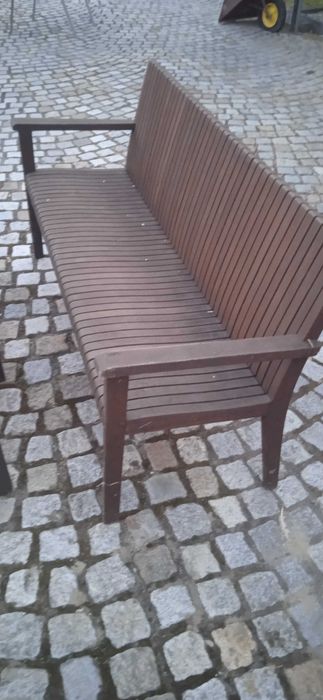 Komplet ns taras z drewna teakowego.