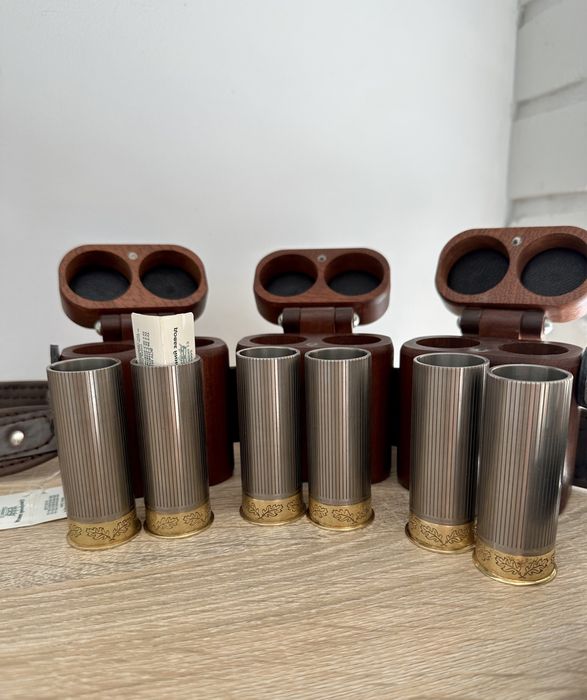 набор серебряных рюмок патронов! для ценителей! винтажный