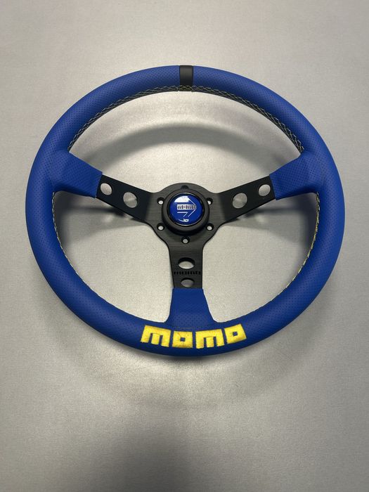 Kierownica sportowa Momo Deep Corn Blue 350mm,jdm,skyline,supra,mazda