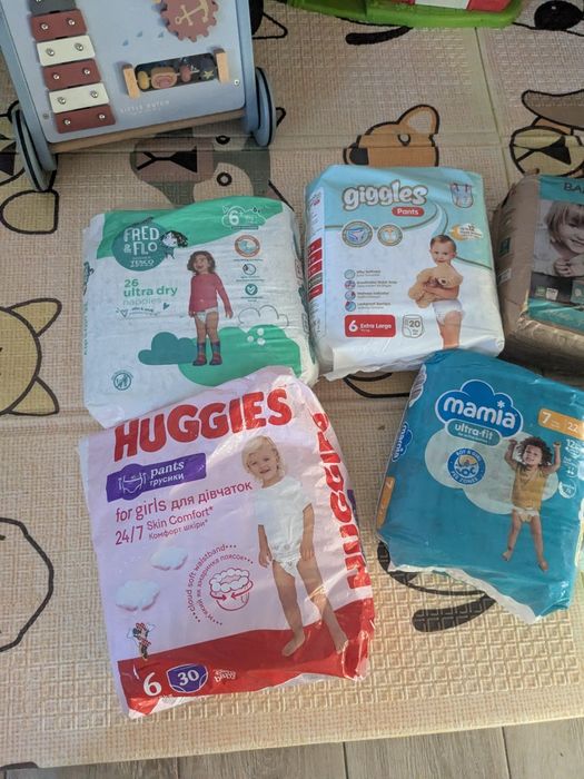 Памперси 2, 3,4,5  pampers, Gugu,fralda