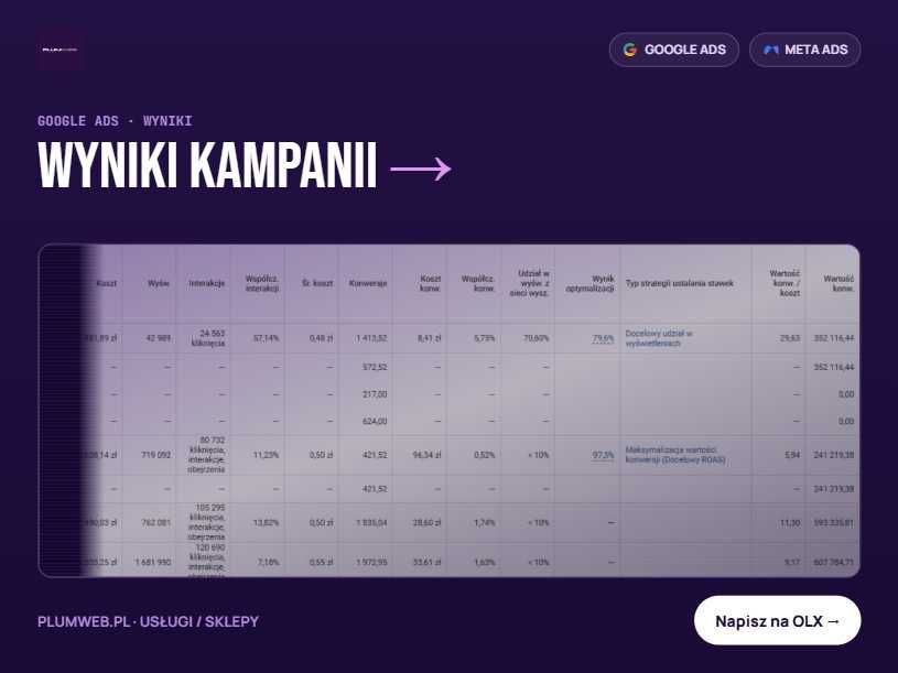 Reklama w internecie / Pozycjonowanie GOOGLE / Reklama Meta Ads