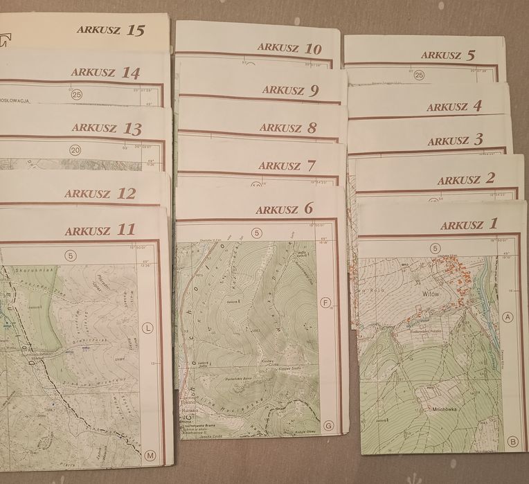 Tatry Polskie mapa topograficzna w skali 1:10000, 1992 rok.
