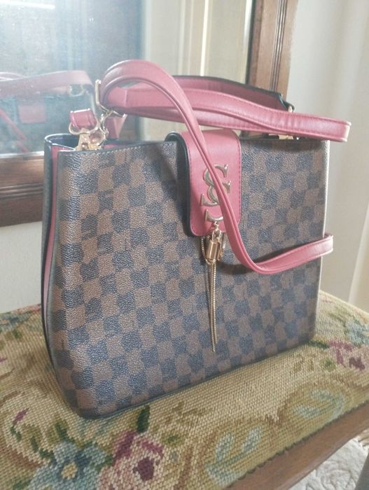 Torebka damska kolor czerwony w kratkę