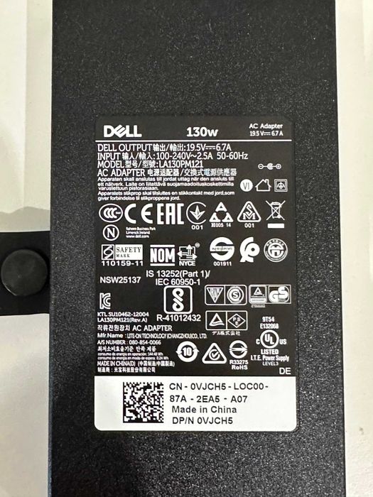 Блок живлення зарядка, оригінал Dell 130W 19,5V 6.7А 7.4 x 5 мм