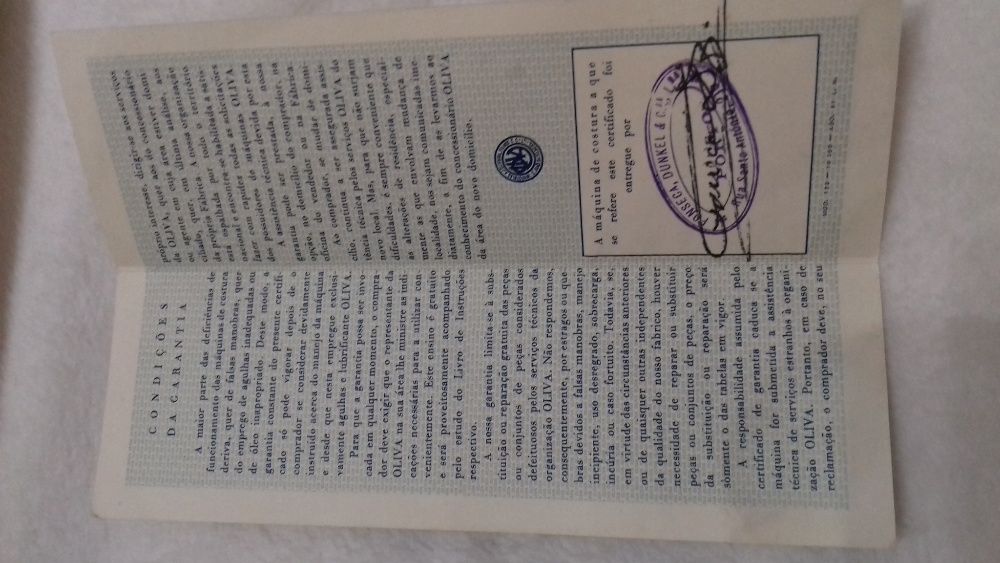 Máquina de Costura Oliva antiga 1962 a funcionar, garantia vitalicia