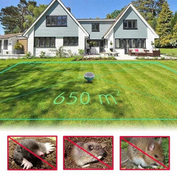 4X odstraszacz na krety kuny nornice myszy gryzoni solarny silny