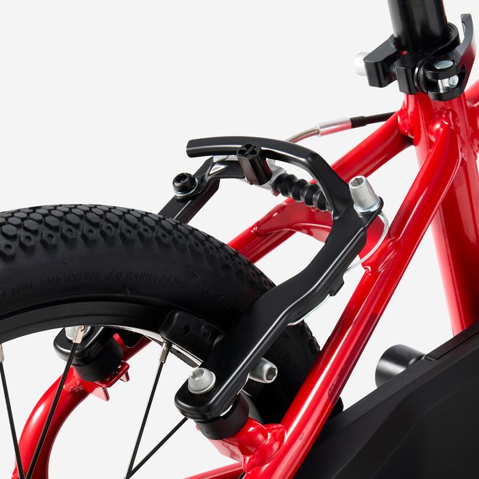 Bicicleta de Criança 16 polegadas 4-6 anos, DISCOVER 500 Vermelho