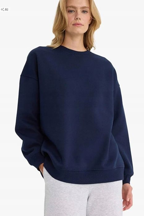Defacto gładka bluza damska oversize w klasycznym fasonie xs 5ia