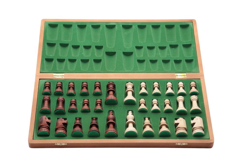 Szachy drewniane składane turniejowe no.6 Figury rzeźbione staunton