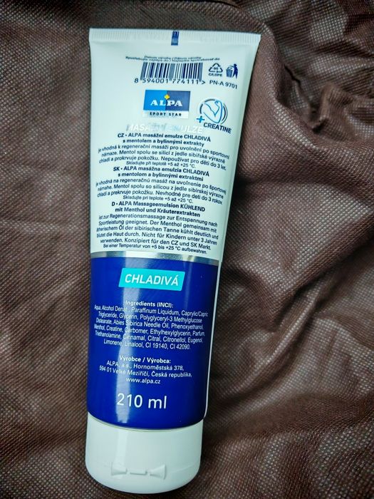 Żel aplauz 210 ml ALPA COOLING emulsja do masażu z mentolem i ekstrakt
