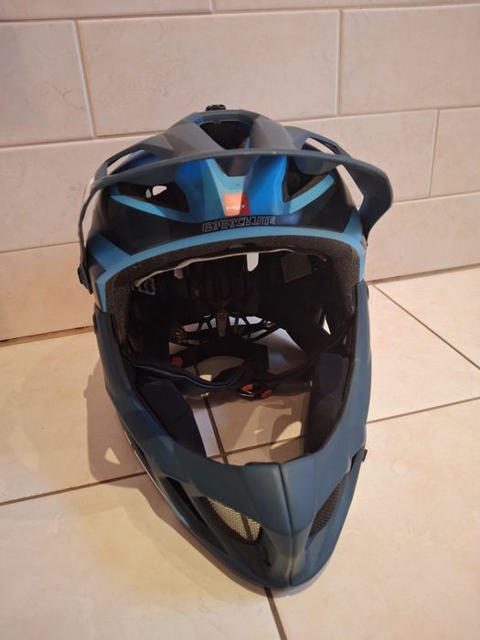 Kask Rowerowy MTB Full Face Met Parachute Hes 
rozmiar 54-58 kolor- niebiesko turkusowy  unisex