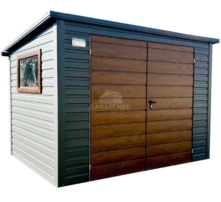 Schowek Domek Ogrodowy 2,5X2M Antracyt Drewnopodobny Spad W Tył Ts864