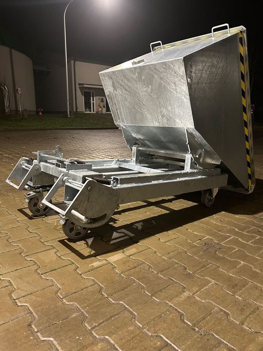 Kontener samowyładowczy ocynkowany 600L / Kontener do wózka widłowego