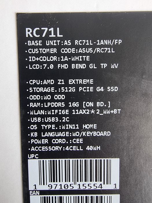 Asus Rog Ally Z1 Extreme com garantia válida até abril