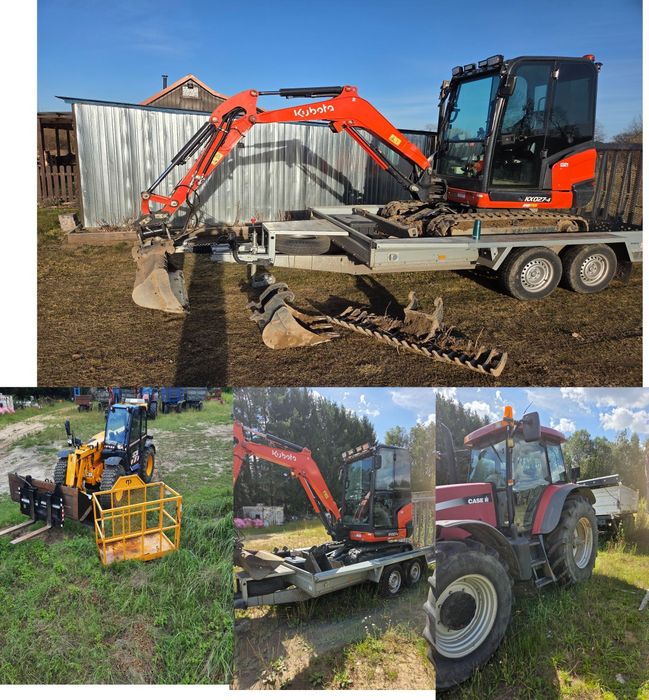 Usługi minikoparka Kubota 2.7t  - prace  ziemne