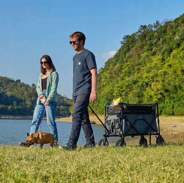 Wózek składany TIMBER RIDGE XXXL 225L 100kg plaża kemping szary