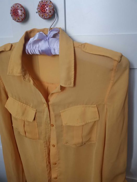 Bluzka koszulowa Bershka XS! Pagony, kieszonki!