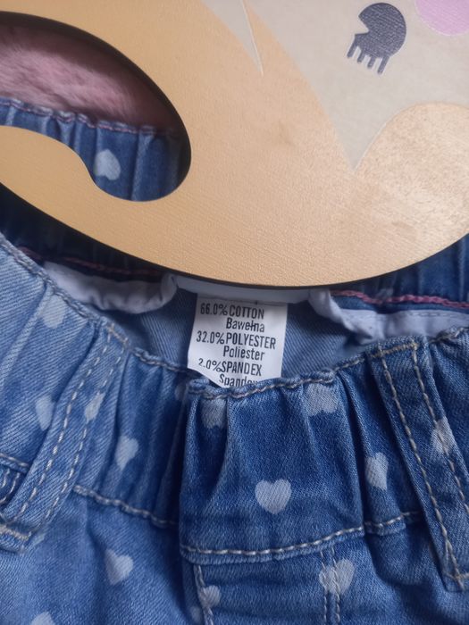 Przepiękne spodnie jeansy serduszka  B&Q Kids roz 6 lat 116 cm