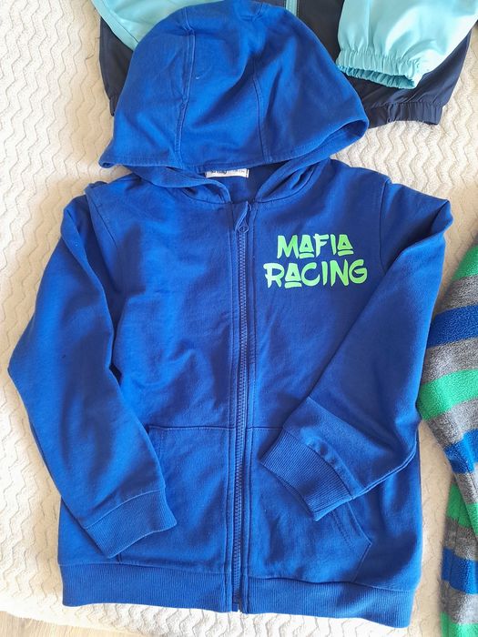 Bluza bluzy dresowe kurtka wiatrowka na suwak r. 128 chłopięce 2szt ze