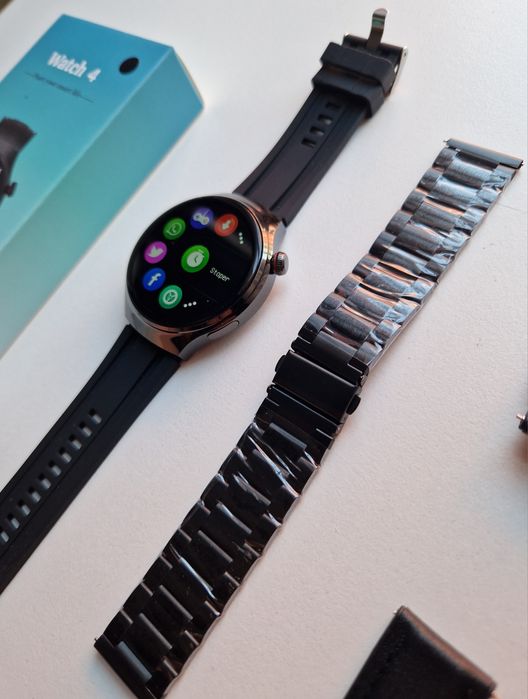 Smartwatch okrągły komplet 3 paski