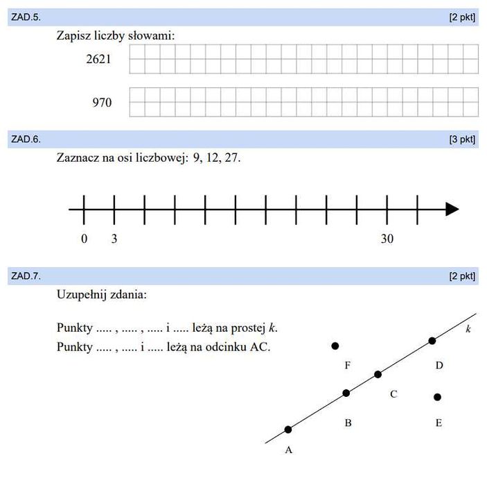 Diagnoza matematyczna. Klasa 4 SP (~ 65 MINUT)