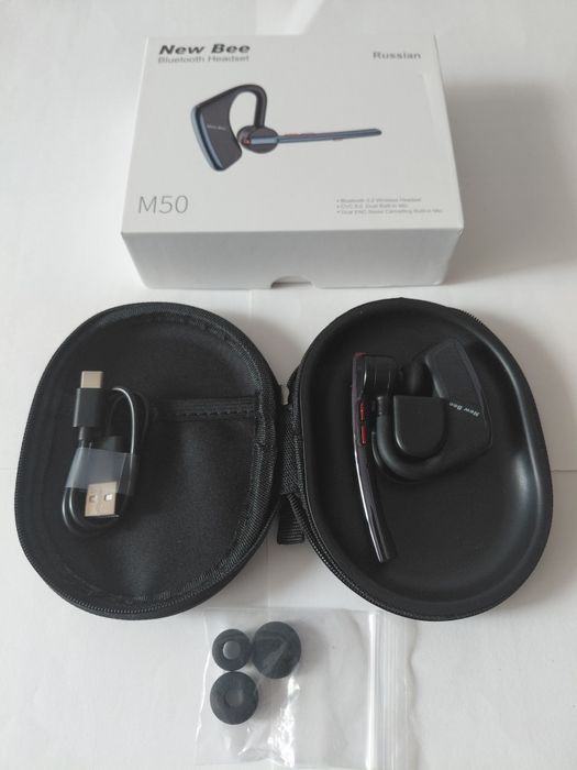 Гарнітура New Bee M50 Bluetooth 5.2 з шумоподавленням і RUS озвуч.