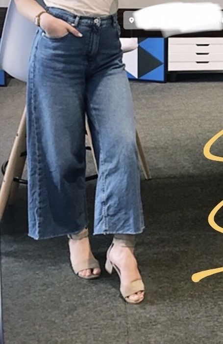 Джинсы кюлоты брюки женские джинсовые denim pull&bear jeans деним