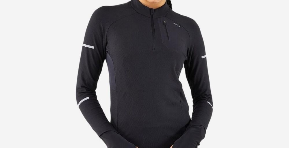 Bluza do biegania kiprun Warm czarna M 38