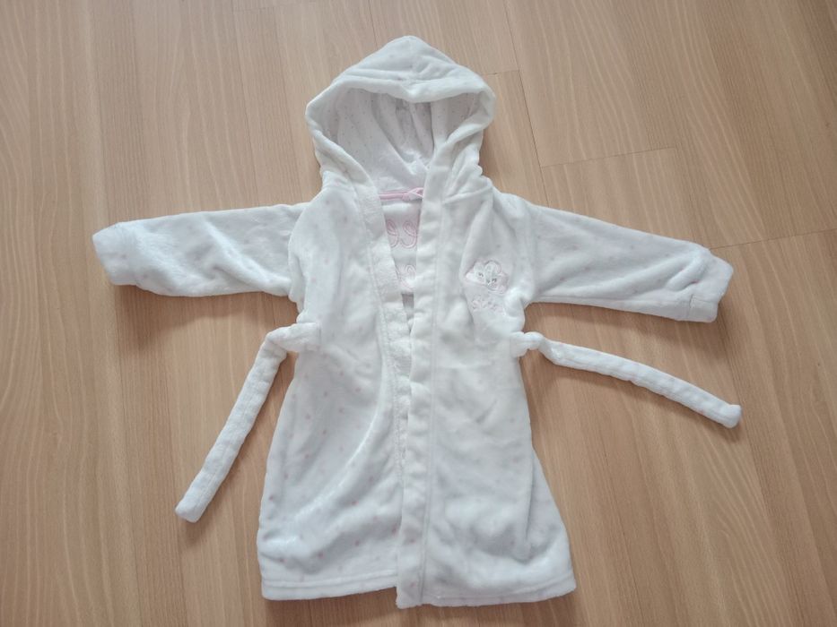 Szlafrok dla dziewczynki roz92 cool club biało różowy