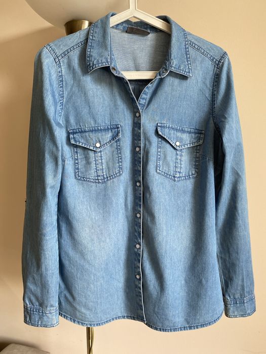 Niebieska koszula typu dżins S/M  C&A