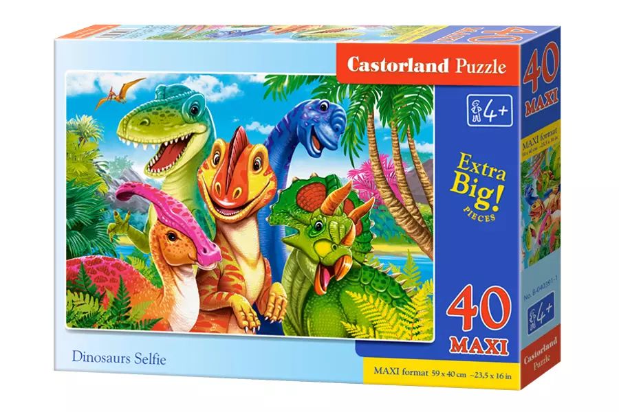Puzzle maxi 40 elementów. Selfie dinozaurów
